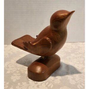 Vintage Carved Wooden Bird, Tropical Wood Pigeon Large Sleek Retro Mid Century M